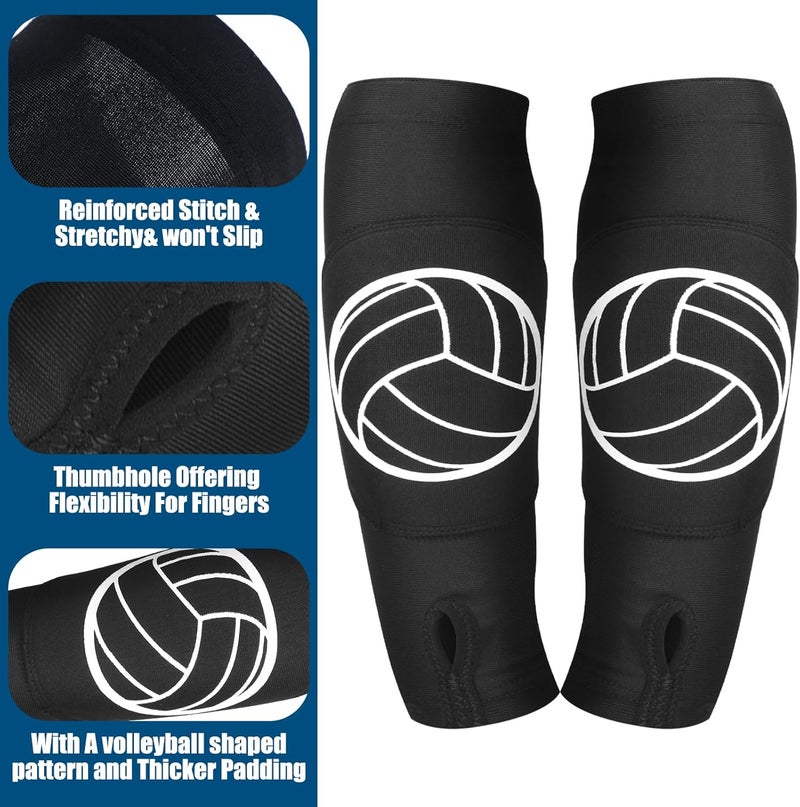 Sosation 3 Set Volleyball Arm Sleeves and Knee Pads for Kids Soft Forearm Sleeves with Protection Pad Thumbhole Volleyball Accessories for Training Youth Girls Boys 5-8 Years Old - Image 3